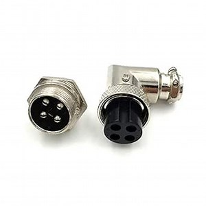 5 Set Electric GX16 M16 Elbow 90 Degree Right Angle 4 Pin Aviation Connector Female Plug and Male Chassis Mount Socket