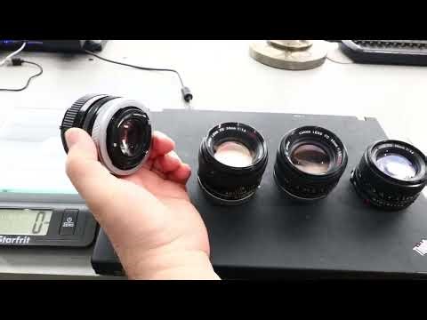 4 versions of the Canon FD 50mm f/1.4