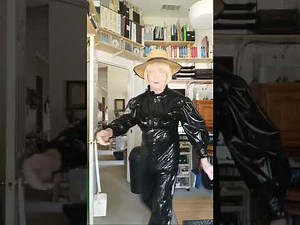 Live Long Blue PVC Mac Over My Rubber Suit