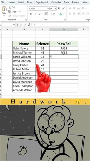 Pass, Fail Formula in excel 😱 Simple trick #excel #exceltips #excelformula #shortsfeed #shorts