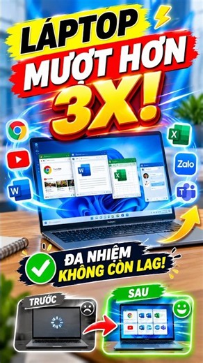 LAPTOP LAG, GIẬT? 3 BƯỚC GIÚP ĐA NHIỆM MƯỢT HƠN NGAY!#laptophetlag #tangtoclaptop #congnghe