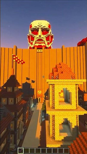 Attack on Titan Shiganshina District city build showcase #minecraft #minecraftshorts #gaming
