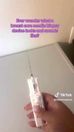 This is one example of a core needle biopsy used in breast biopsies. There’s lots of different biopsy devices but most work in a similar way. See if you can listen for the click when a sample is taken! #biopsy #breastcancer #breastcancerawareness #mammogram #womenshealth