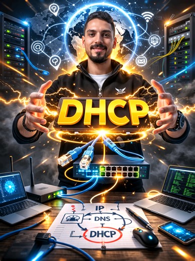 ‏"سر الإنترنت في شركتك… DHCP هو البطل الخفي 😳🔥" #DHCP #Networking #شب...