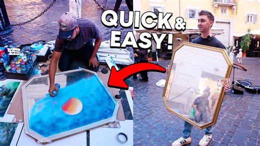 Watch how a street artist upgrades my mirror for €50