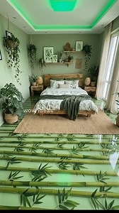 A green bedroom that evokes a sense of peace #epoxy #bedroom #nature | Wow ideas