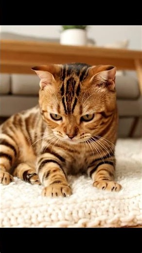 Cute Leopard Cat – Pattering on the Living Room Carpet 🐆🐾✨