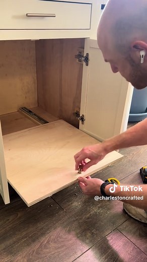 DIY Pull Out Cabinet Drawer for Big Appliances