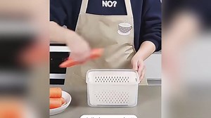 4 in 1 Food Storage Container, Vegetable Containers for Fridge, Multipurpose Large Fruit Containers with Drain Basket for Vegetables & Kitchen Organization (3pcs grey)