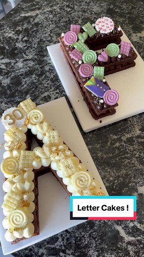 Delicious Letter Cakes: A Brownie Base! Which One Do You Prefer? 😍😍💪🏽💪🏽