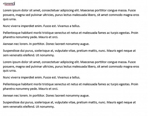 Générer lorem ipsum (faux texte) • Les raccourcis clavier