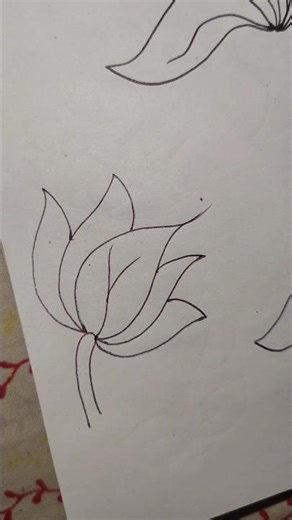 easy lotus bud drawing design by pen 🖊️ 🖋️ #viral #art #artandcraft #viralvideos