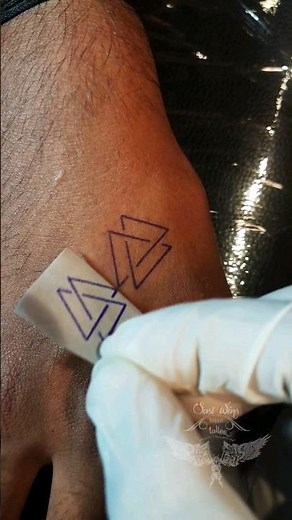 Three Triangle Tattoo🔺️ Tattoo meaning 👉 reflect the connection between Earth, Heaven and Hell. #ink