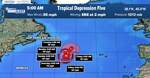 Tropical Depression 5 forms; 2 tropical waves also in Atlantic