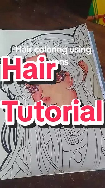 Hair Coloring Tutorial using Crayons for Anime Hair | Step-by-Step Guide