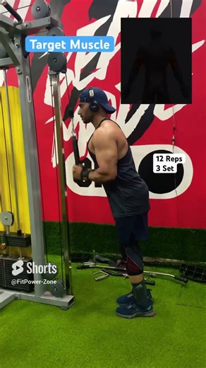 How to do Rope triceps extension for bigger triceps #shorts #short #motivation #fitness #triceps