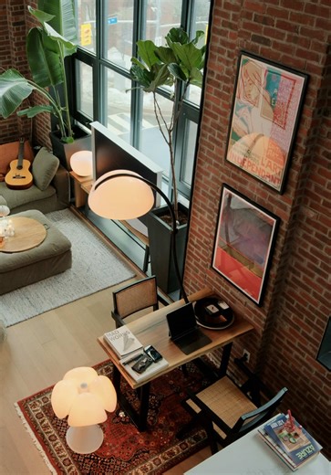 @Animato.uk x @yourbrickloft • • classic works, warm light, exposed brick. simple formula, strong impact. • shop Animato.uk for premium quality prints available in sizes A1 through A5, with optional framing and a wide ranging collection spanning traditional vintage works to contemporary graphic design. • link in bio discount code: BRICKLOFT • • • #interiordesign #apartmentdecor #homedecor #homeinspo homebody • • mid-century modern | toronto interior | brick loft living | warm light | lived-in sp