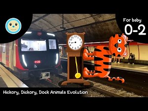 Hickory, Dickory, Dock Animals Evolution 🕰️🪱🐸🐝🦎🦔🦫🦊🐆🐅🐊🦏🐘 | Educational Video for Baby 0-2 Years 👶🏻