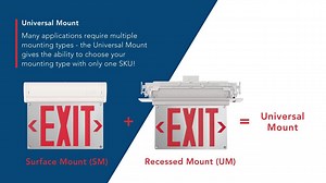 Lithonia Lighting Basics Edge-Lit 120-Volt Integrated LED White Surface and Recessed Mount Exit Sign with Red Letters BE W R UM M2