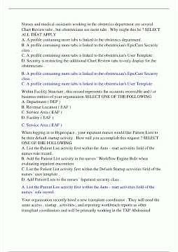 EPIC CLN 251 252 ACTUAL EXAM TAKEN AUGUST 2023 WITH ALL 160 QUESTIONS AND CORRECT ANSWERS 100 CORRE