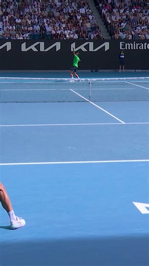The definition of beautiful ✨ Lorenzo Musetti with a stunning backhand passing shot 🤌 🎥: ESPN • TNT Sports • Wide World of Sports • WOWOW | Australian Open