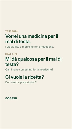 How to ask for medicine in Italian (like a local) #shorts