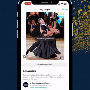 Share your studio posts with Arthur Murray International by adding us as a collaborator on your posts! | Arthur Murray