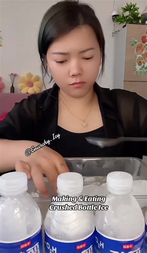 #crunchyicy #bottleice #crushedice #refrozenice #nonstopbites #speedice #asmrice