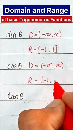 Domain and range of basic trigonometric functions | sine, cosine and tangent | #mathslover #math