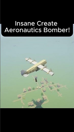 Create Aeronautics + Big Cannons Bomber! #minecraft #createmod #fighterjet #explosion