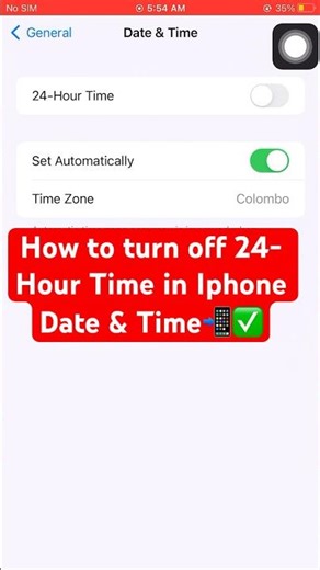 How to turn off 24-Hour Time in Iphone Date & Time📲✅ #iphone #dateandtime #tutorial #24hours