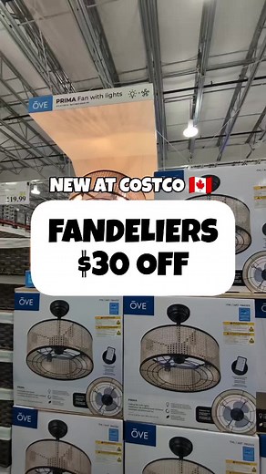 4 Light Ceiling Fandeliers on sale at Costco 🇨🇦! $30 off until 8/1 available at most locations while supplies! #Costco #Costcohaul #CostcoFinds #CostcoCanada #Costcoclearance