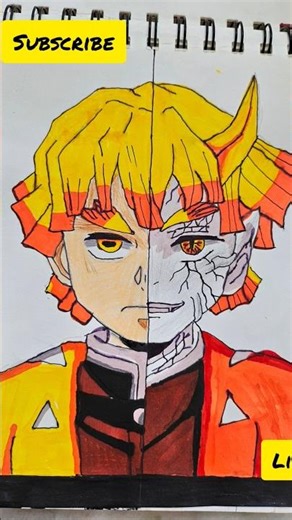 how to draw zenitsu agatsuma##simple#easy drawing#demonslayer#anime#youtube#shorts