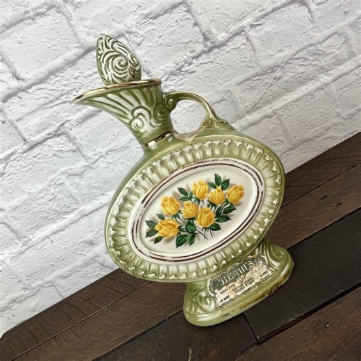 Vintage Jim Beam Kentucky Bourbon Whiskey Decanter Yellow Roses 1969 Collector Liquor Bottle Decor - Etsy