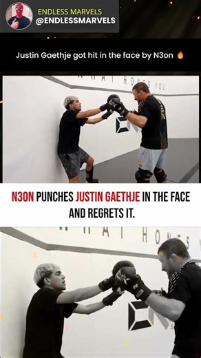 N3on Nearly Punches Justin Gaethje in the Face 🔥 #ufc