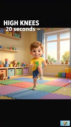 High Knees Exercise for Kids🚀 | Fun Cardio Workout #trending #shortsfeed #shorts #shortvideo #short