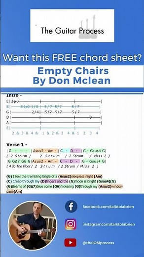 FREE CHORD SHEET - Empty Chairs by Don McLean | Ian O'Brien