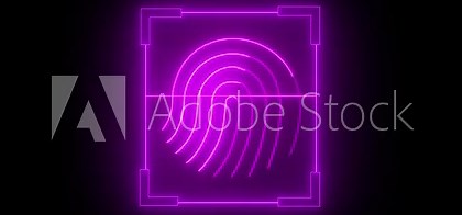 Animated fingerprint scanning icon for biometric security 4k