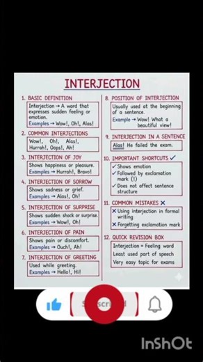 Interjection| Types of interjection with examples #english #englishgrammar #englishnotes