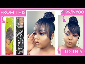 $1.99 HOW TO Diy CHINESE BUN & BANGS || NO BUN OR BANGS NEEDED Just Braiding Hair