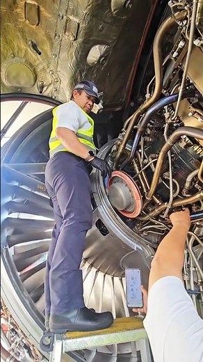 dismantling and reassembling aircraft engines, direct view#machine #aircraftengine #shorts #plane