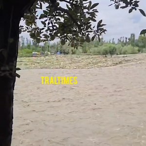 #Watch# Flood in Goosu Pulwama 6–7 kanal of apple orchard land was swept away by the flood water at Goosu #Pulwama, #worth Rs 30-35 #lakh of apples... Video By Aqib Samboora | Tral Times