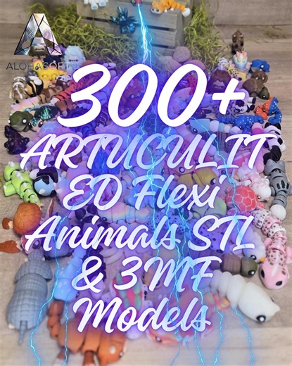 3D Printable Flexi Animal STL Pack | 300  Articulated Designs (digital Download) - Etsy