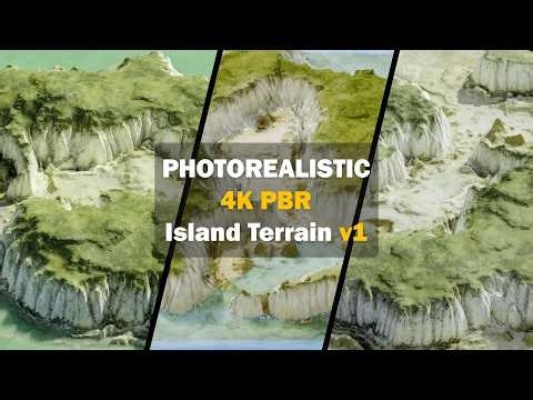 Realistic Island 01 Terrain Turntable Animation – PBR Environment With Water