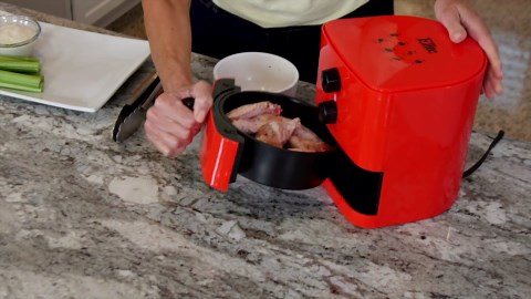 Elite Gourmet EAF-3218BL Personal 1.1Qt Compact Space Saving Electric Hot Air Fryer Oil-Less Healthy Cooker, Timer & Temperature Controls, PFOA Free, Mint