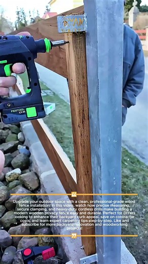 Smart Wood Fence Installation #DIYFence #Woodworking
