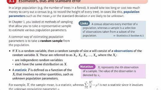 爱德思 Alevel Statistics S3 chapter 3 估计量与置信区间 estimators and confidence interval