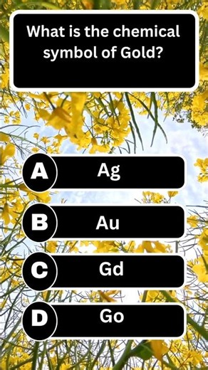 What is the chemical symbol of Gold?🤔 #gk #quiz