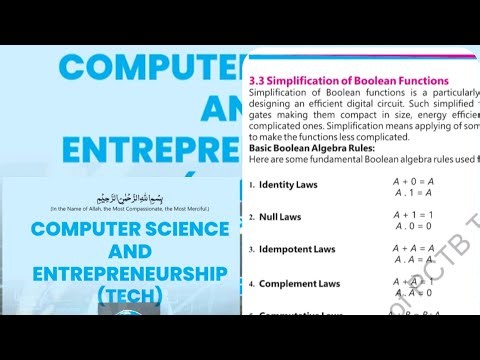 Boolean Laws to simplify Boolean functions Chap#2 Ninth Class 
