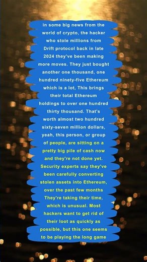 Drift Hack: Thief Buys $267M in Ethereum